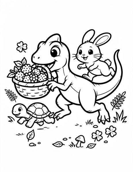 Compsognathus Snack Dash coloring page