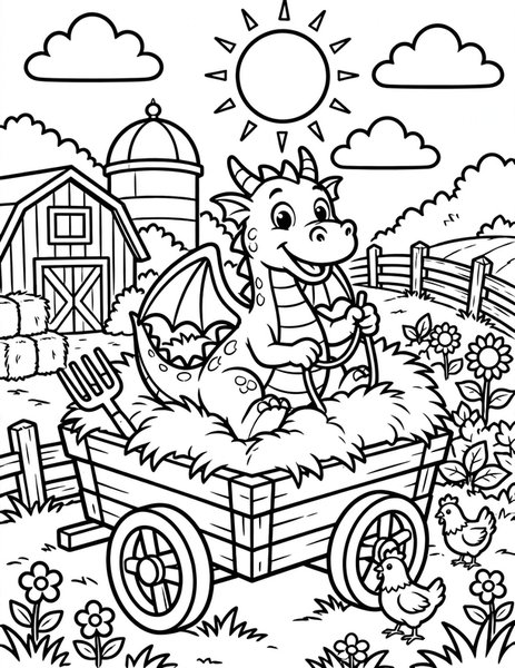 Hayride coloring page