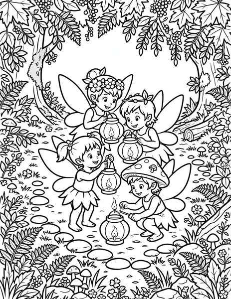 Fairy Lanterns coloring page