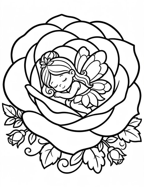 Petal Fairy coloring page