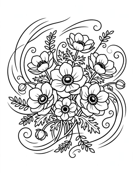 Anemone Dance coloring page