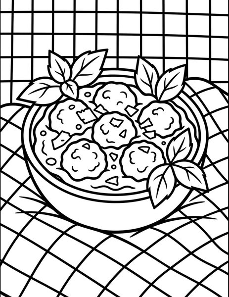 Meatballs coloring page