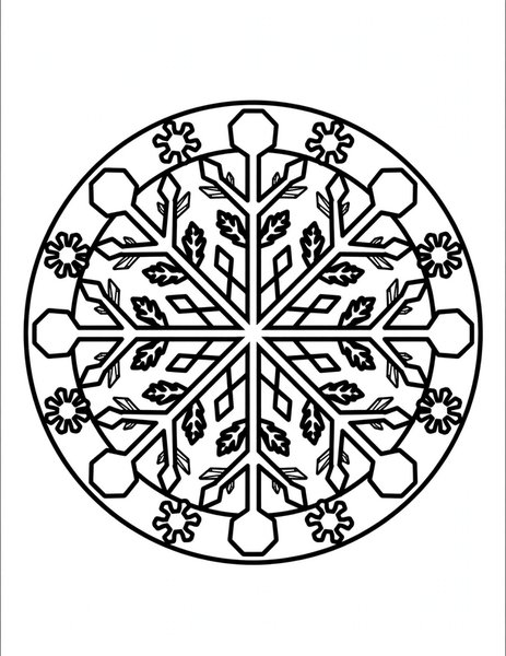 Frost Crystal Mandala coloring page