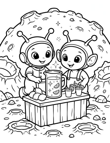 Alien Lemonade Stand coloring page
