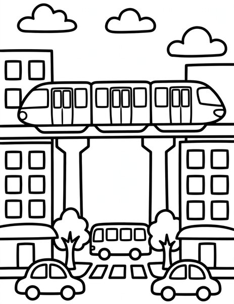 Monorail Glide coloring page