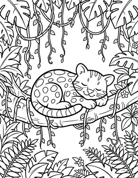 Ocelot Rest coloring page