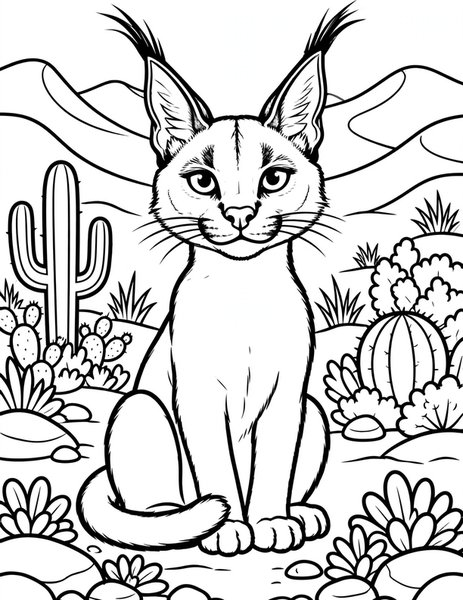 Caracal Ears coloring page