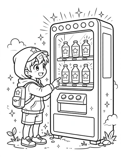 Vending Machine Pick coloring page