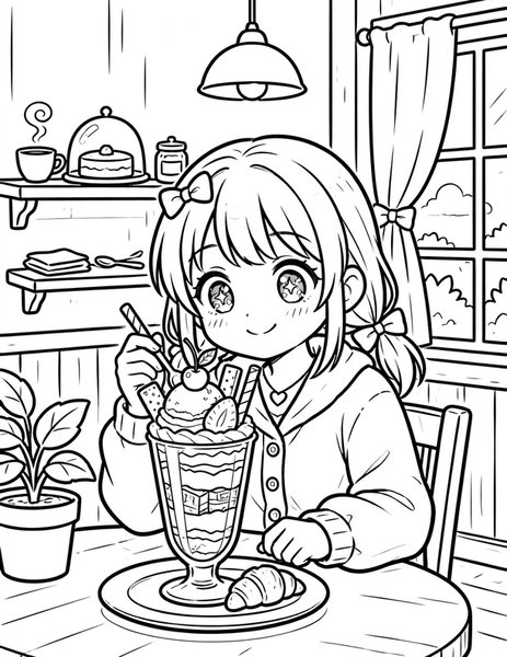 Retro Parfait coloring page