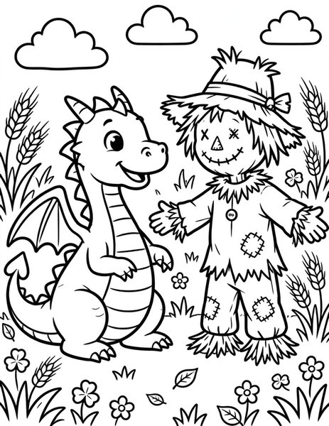 Scarecrow Chat coloring page