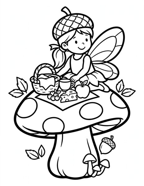Acorn Fairy coloring page