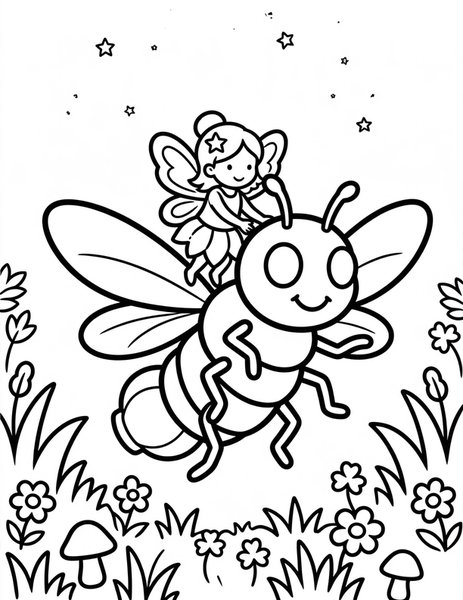 Firefly Fairy coloring page