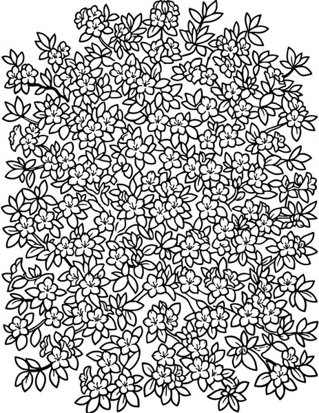 Azalea Bush Blaze coloring page