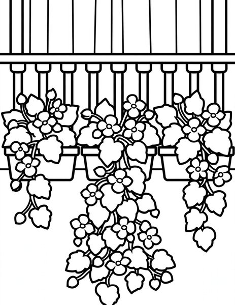 Begonia Balcony coloring page