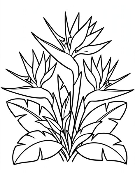 Bird of Paradise Party coloring page