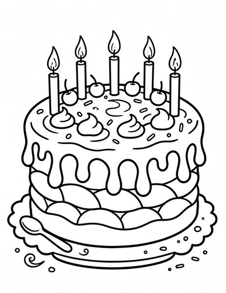 Ice Cream Cake coloring page