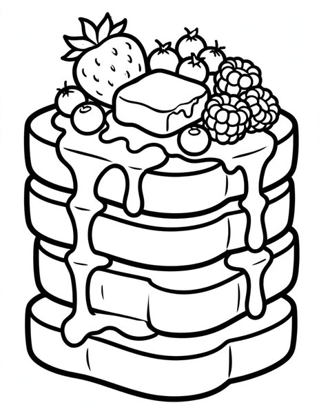 French Toast Stack coloring page