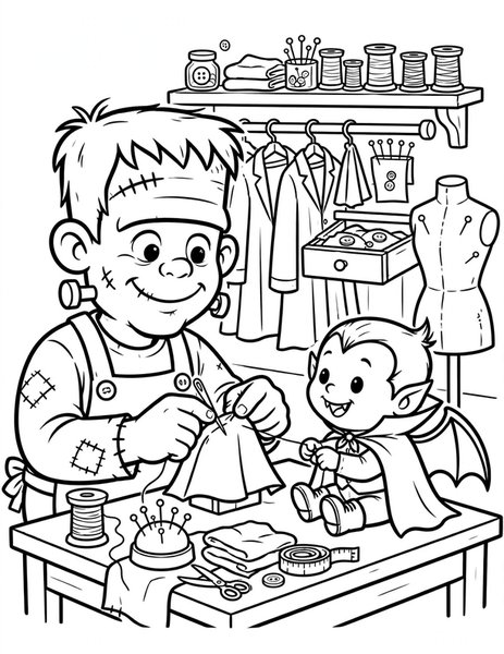 Frankenstein Tailor coloring page