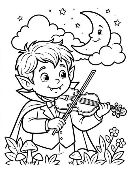 Vampire Violinist coloring page