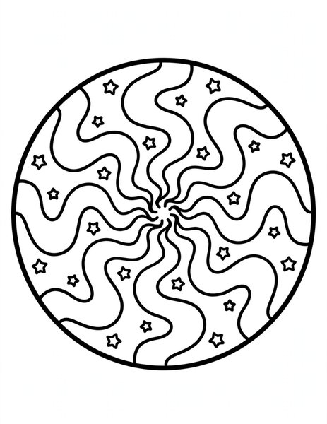 Aurora Mandala coloring page