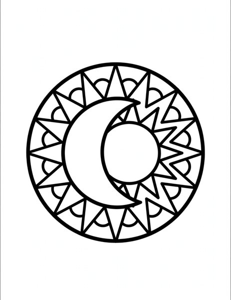 Eclipse Mandala coloring page