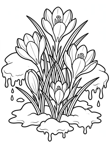Crocus Snow coloring page
