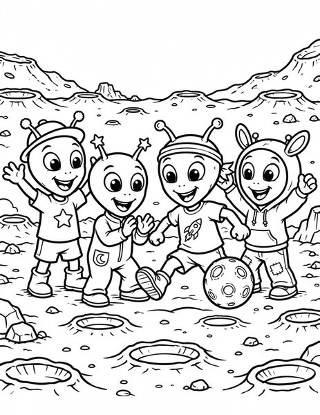 Alien Kickball coloring page