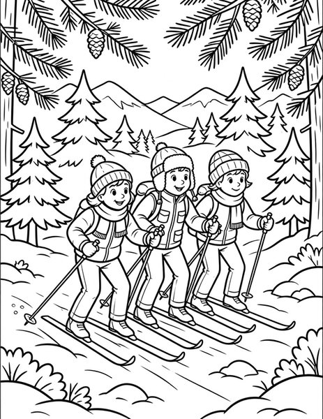 Nordic Ski coloring page