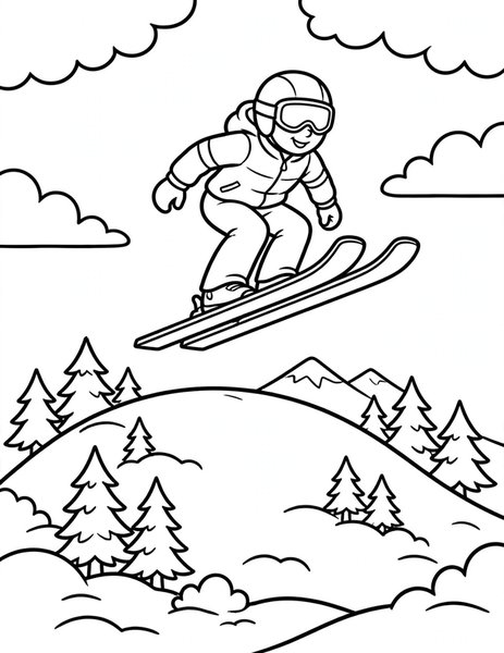 Ski Jump coloring page