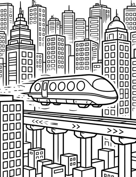 Maglev Marvel coloring page
