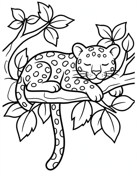 Leopard Lounge coloring page
