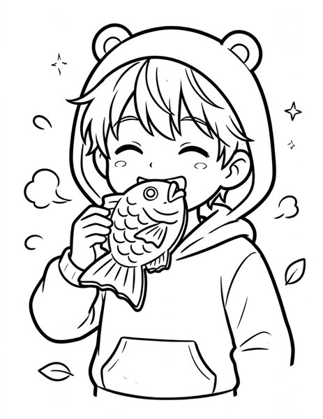 Taiyaki Treat coloring page