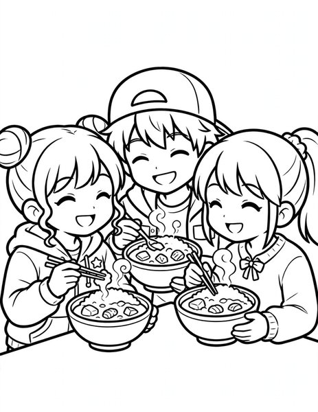 Curry Rice Night coloring page