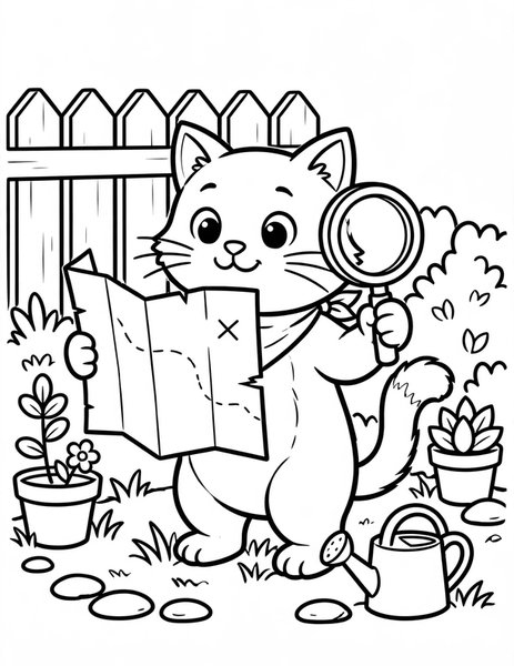 Cat Scavenger Hunt coloring page