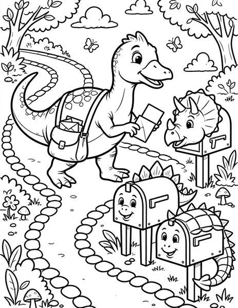Edmontosaurus Mail Run coloring page