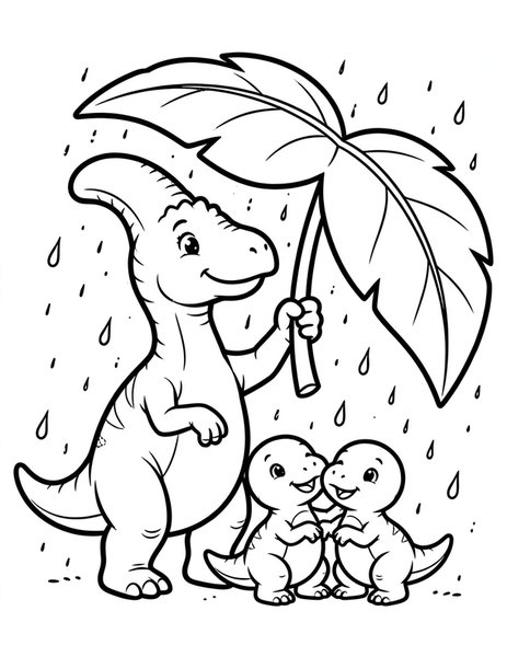 Lambeosaurus Umbrella coloring page