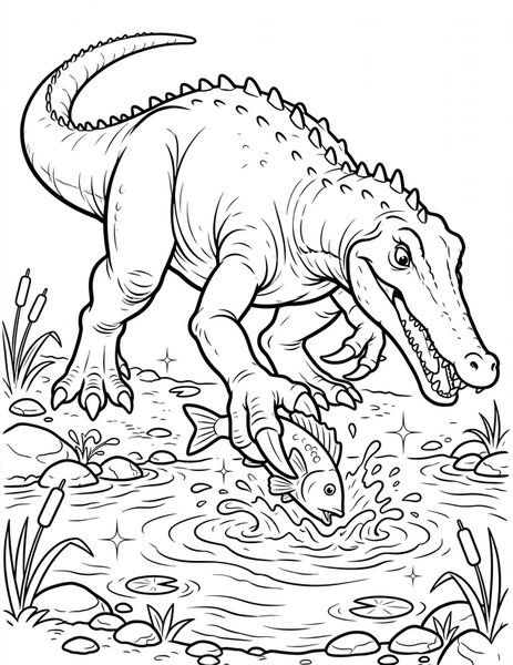 Baryonyx River Catch coloring page