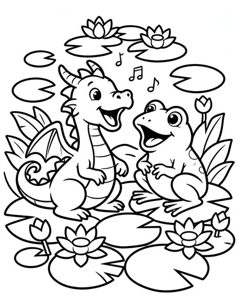 Frog Duet coloring page