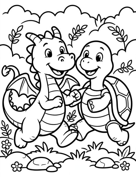 Turtle Race coloring page