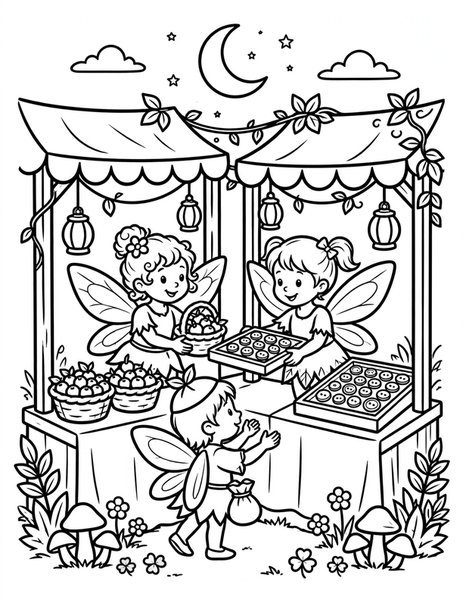 Fairy Market coloring page
