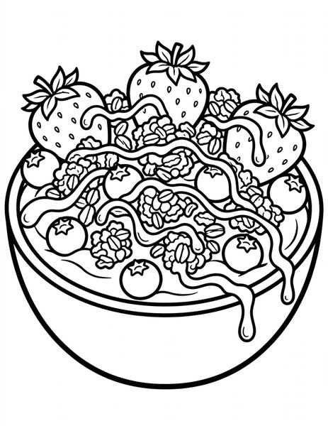 Granola Bowl coloring page
