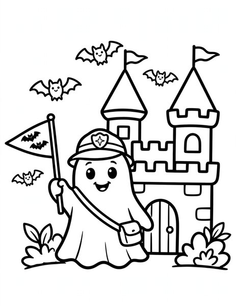 Ghost Tour Guide coloring page