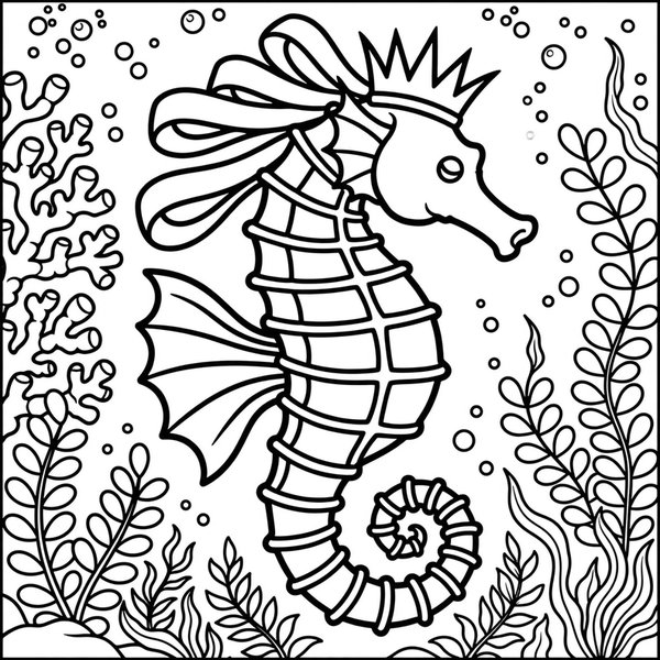 Seahorse coloring page