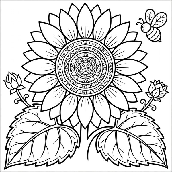 Sunflower coloring page