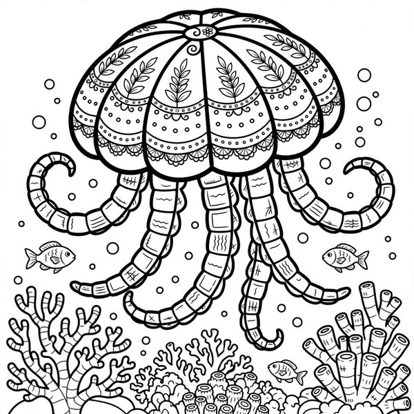 Jellyfish coloring page