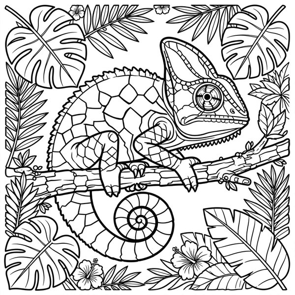 Chameleon coloring page