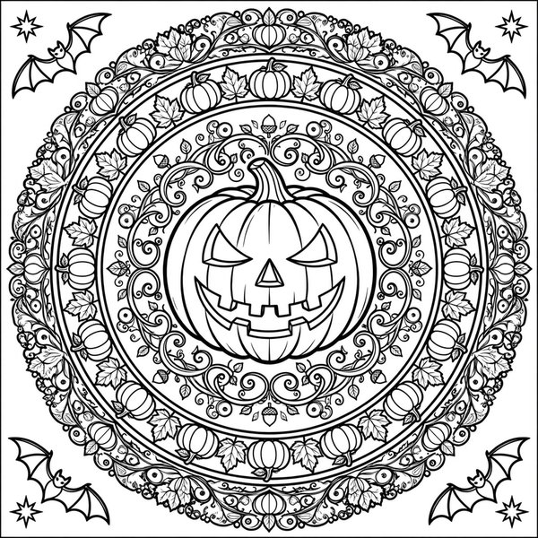 Pumpkin Mandala coloring page