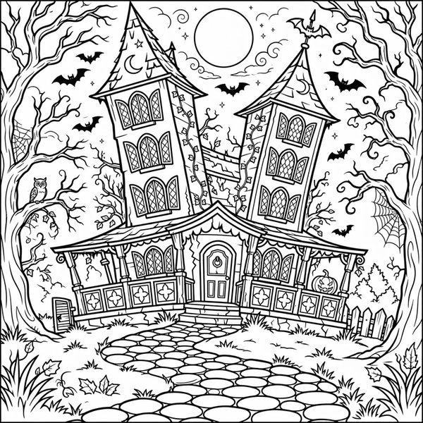 Haunted House coloring page