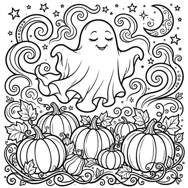 Friendly Ghost coloring page