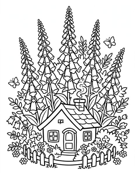 Foxglove Tower coloring page